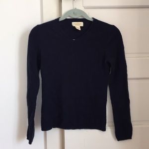 Navy cashmere v neck sweater
